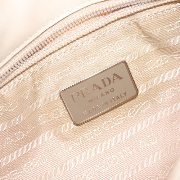 PRADA Shoulder Bag Leather Beige Auth kk506