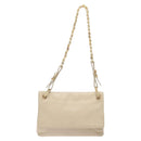 PRADA Shoulder Bag Leather Beige Auth kk506-13