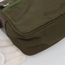PRADA Shoulder Bag Nylon Khaki Silver Auth kk507-11