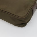 PRADA Shoulder Bag Nylon Khaki Silver Auth kk507-12