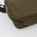 PRADA Shoulder Bag Nylon Khaki Silver Auth kk507-13