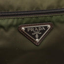 PRADA Shoulder Bag Nylon Khaki Silver Auth kk507-14