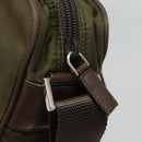 PRADA Shoulder Bag Nylon Khaki Silver Auth kk507-15