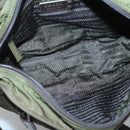 PRADA Shoulder Bag Nylon Khaki Silver Auth kk507-18