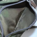 PRADA Shoulder Bag Nylon Khaki Silver Auth kk507-22