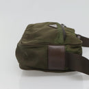 PRADA Shoulder Bag Nylon Khaki Silver Auth kk507-4