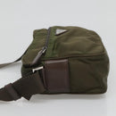 PRADA Shoulder Bag Nylon Khaki Silver Auth kk507-5