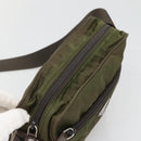 PRADA Shoulder Bag Nylon Khaki Silver Auth kk507-6