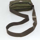 PRADA Shoulder Bag Nylon Khaki Silver Auth kk507-7