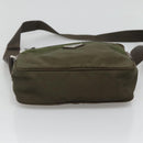 PRADA Shoulder Bag Nylon Khaki Silver Auth kk507-9