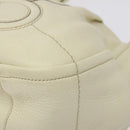 Salvatore Ferragamo Hand Bag Leather White Gold Auth kk510-9