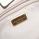 Salvatore Ferragamo Hand Bag Leather White Gold Auth kk510-18