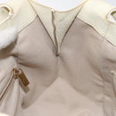 Salvatore Ferragamo Hand Bag Leather White Gold Auth kk510-19