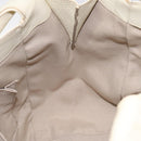 Salvatore Ferragamo Hand Bag Leather White Gold Auth kk510-20