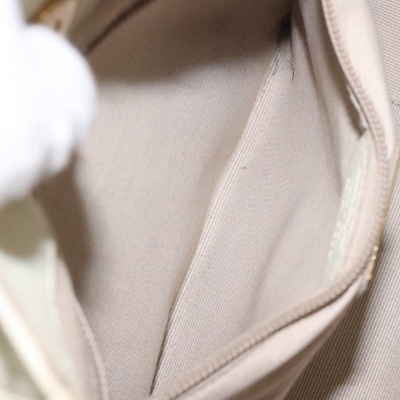 Salvatore Ferragamo Hand Bag Leather White Gold Auth kk510