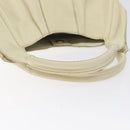 Salvatore Ferragamo Hand Bag Leather White Gold Auth kk510-7