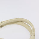 Salvatore Ferragamo Hand Bag Leather White Gold Auth kk510-8