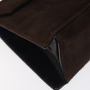 Salvatore Ferragamo Chain Shoulder Bag Suede Navy Gold Auth kk512-11