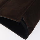 Salvatore Ferragamo Chain Shoulder Bag Suede Navy Gold Auth kk512-13