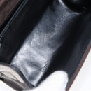 Salvatore Ferragamo Chain Shoulder Bag Suede Navy Gold Auth kk512-16