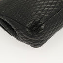 BALLY Chain Shoulder Bag Leather Black Gold Auth kk523-16