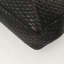 BALLY Chain Shoulder Bag Leather Black Gold Auth kk523-17