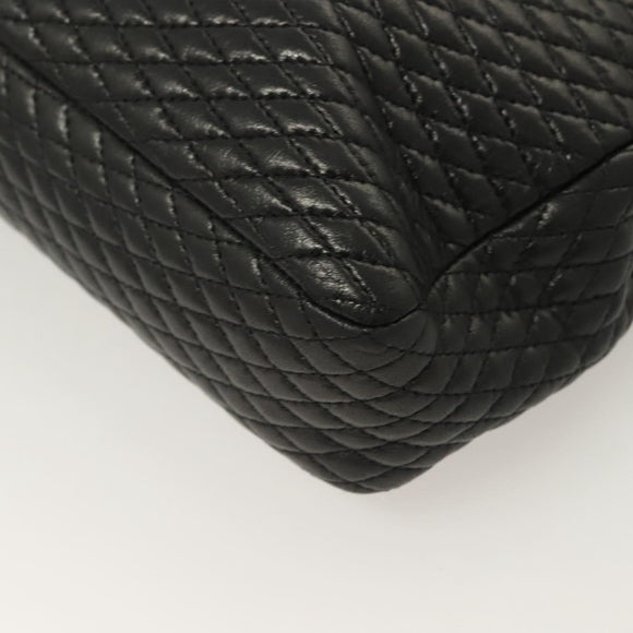 BALLY Chain Shoulder Bag Leather Black Gold Auth kk523