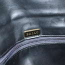 BALLY Chain Shoulder Bag Leather Black Gold Auth kk523-11
