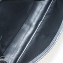 BALLY Chain Shoulder Bag Leather Black Gold Auth kk523-12