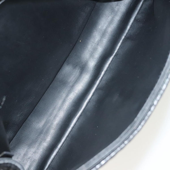 BALLY Chain Shoulder Bag Leather Black Gold Auth kk523