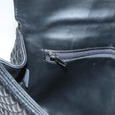 BALLY Chain Shoulder Bag Leather Black Gold Auth kk523-21