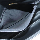 BALLY Chain Shoulder Bag Leather Black Gold Auth kk523-22