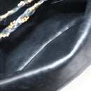 BALLY Chain Shoulder Bag Leather Black Gold Auth kk523-23