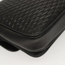 BALLY Chain Shoulder Bag Leather Black Gold Auth kk524-12