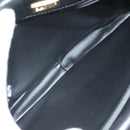 BALLY Chain Shoulder Bag Leather Black Gold Auth kk524-12