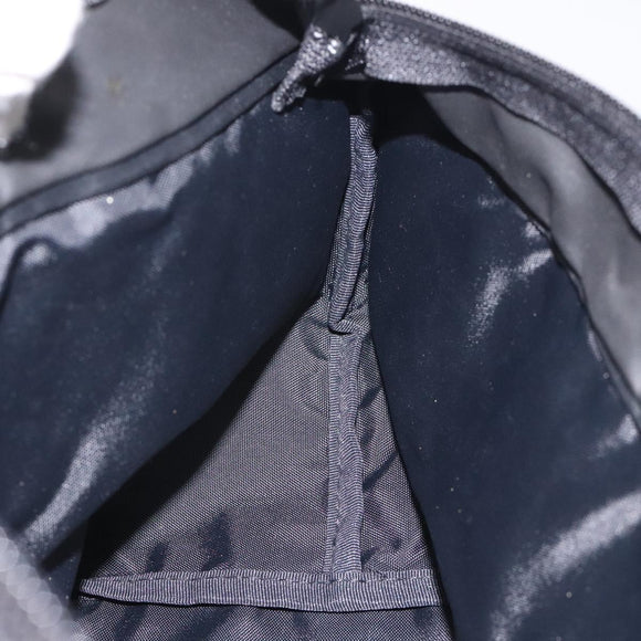 BURBERRY Nova Check Blue Label Hand Bag Nylon Beige Silver Auth kk530