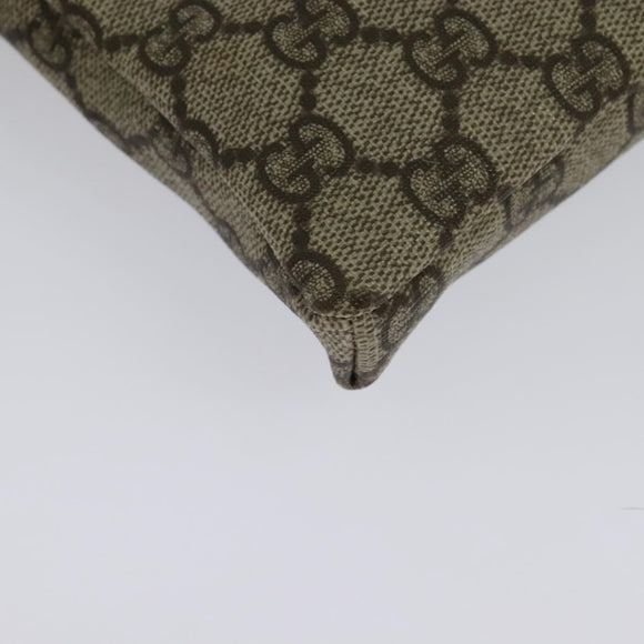 GUCCI GG Supreme Waist bag PVC Beige Silver 28566 Auth kk532