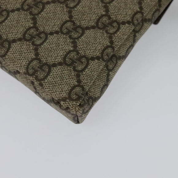 GUCCI GG Supreme Waist bag PVC Beige Silver 28566 Auth kk532