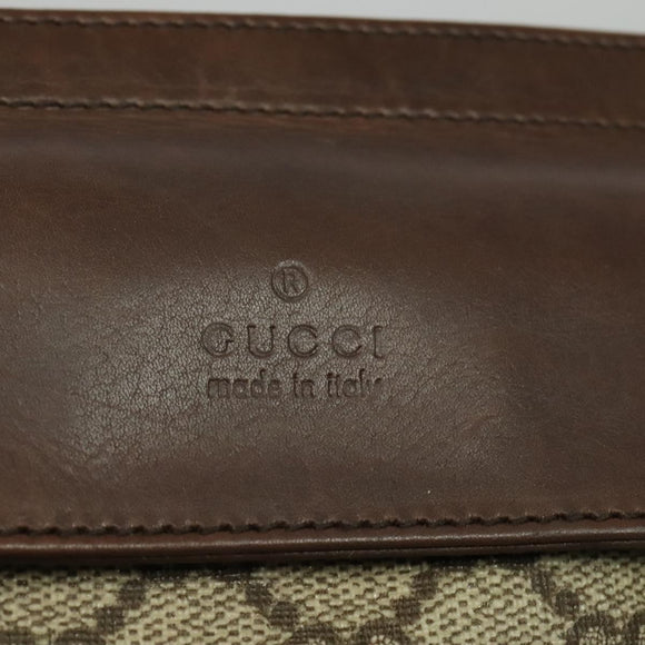 GUCCI GG Supreme Waist bag PVC Beige Silver 28566 Auth kk532