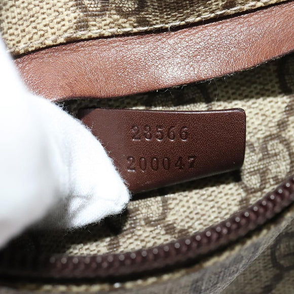 GUCCI GG Supreme Waist bag PVC Beige Silver 28566 Auth kk532