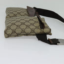 GUCCI GG Supreme Waist bag PVC Beige Silver 28566 Auth kk532-4