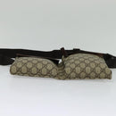 GUCCI GG Supreme Waist bag PVC Beige Silver 28566 Auth kk532-5