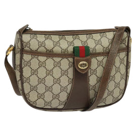 GUCCI GG Supreme Web Sherry Line Shoulder Bag PVC Beige 89 02 032 Auth kk533
