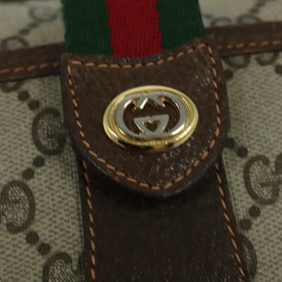 GUCCI GG Supreme Web Sherry Line Shoulder Bag PVC Beige 89 02 032 Auth kk533