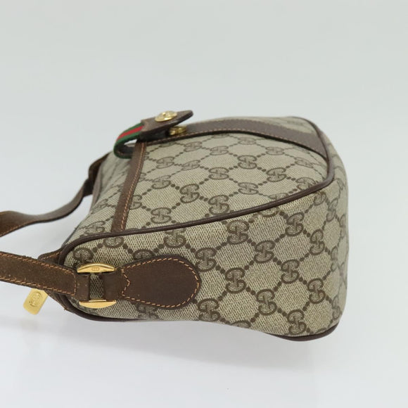 GUCCI GG Supreme Web Sherry Line Shoulder Bag PVC Beige 89 02 032 Auth kk533