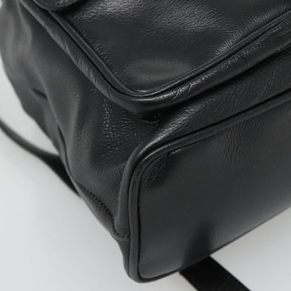 GUCCI Bamboo Backpack Leather Black Gold 003 2058 0030 Auth kk534