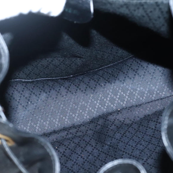 GUCCI Bamboo Backpack Leather Black Gold 003 2058 0030 Auth kk534