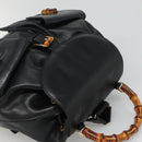 GUCCI Bamboo Backpack Leather Black Gold 003 2058 0030 Auth kk534-6