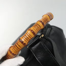 GUCCI Bamboo Backpack Leather Black Gold 003 2058 0030 Auth kk534-7