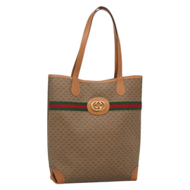 GUCCI Micro GG Supreme Web Sherry Line Bag PVC Beige 002 904 0131 Auth kk538